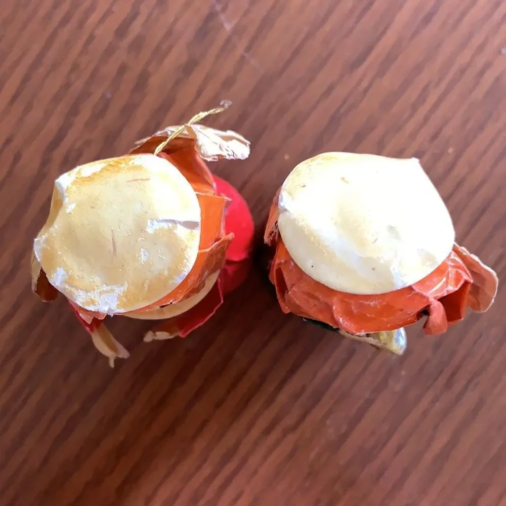 Two Vtg paper angel Christmas tree ornaments‎
